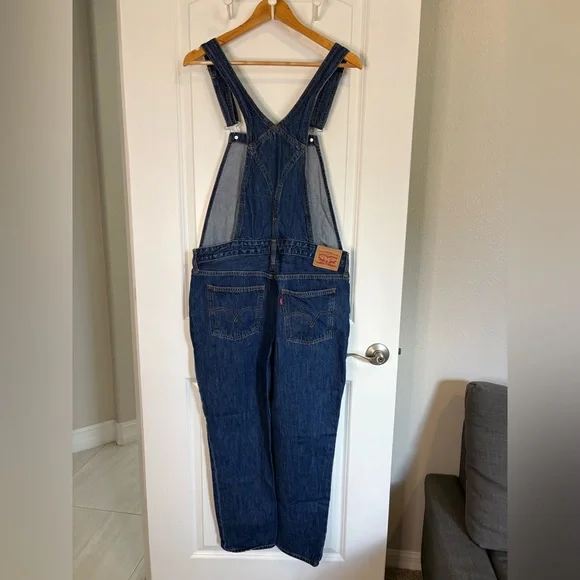 Levi's Dark Blue Denim Overalls with Striped Sweater - Picture 9 of 16